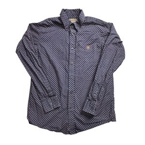 Ariat Shirt Boys XL 18 Navy Orange Long Sleeve Palmer Button Down Logo 10047294